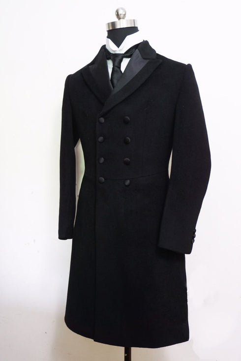 Gothic Black Frock Coat Dress – Inspired by 19th Century Men’s Frock Coats Plus Size